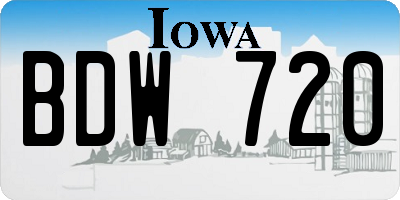 IA license plate BDW720