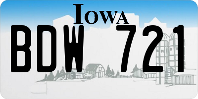 IA license plate BDW721