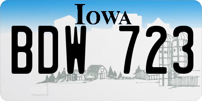 IA license plate BDW723