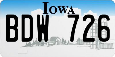 IA license plate BDW726