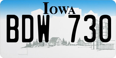 IA license plate BDW730