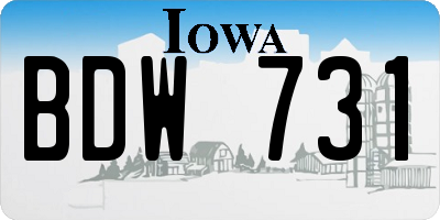 IA license plate BDW731