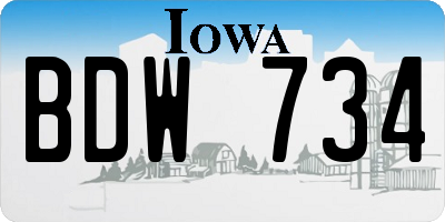 IA license plate BDW734