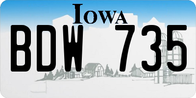 IA license plate BDW735