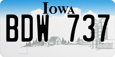 IA license plate BDW737