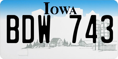 IA license plate BDW743