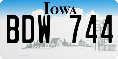 IA license plate BDW744