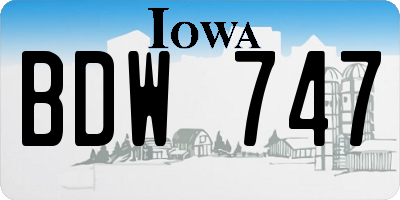 IA license plate BDW747