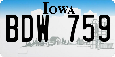 IA license plate BDW759
