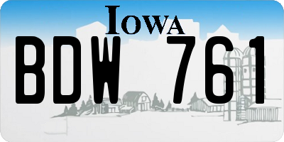 IA license plate BDW761