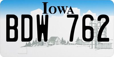 IA license plate BDW762