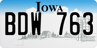 IA license plate BDW763