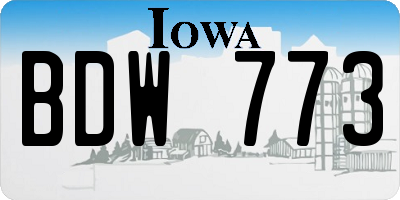 IA license plate BDW773