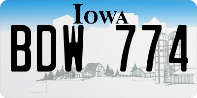 IA license plate BDW774