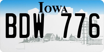 IA license plate BDW776