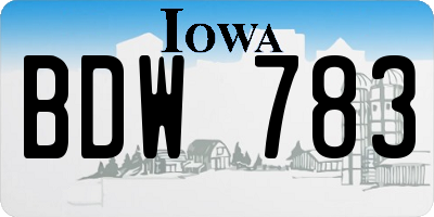 IA license plate BDW783