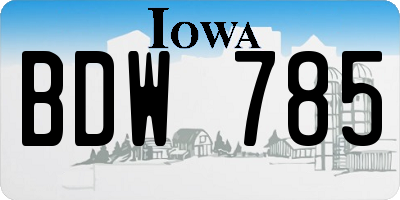 IA license plate BDW785