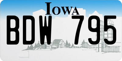 IA license plate BDW795
