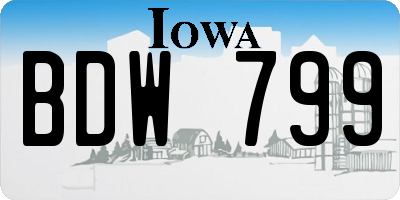 IA license plate BDW799