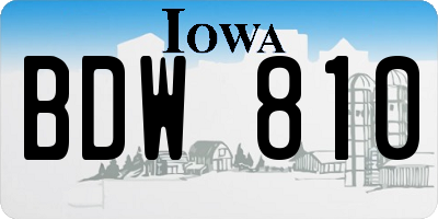 IA license plate BDW810