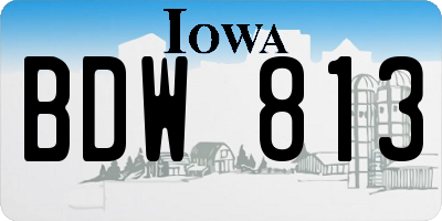IA license plate BDW813