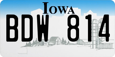 IA license plate BDW814
