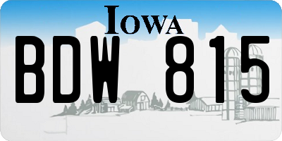 IA license plate BDW815