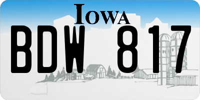 IA license plate BDW817