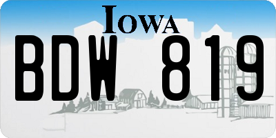 IA license plate BDW819