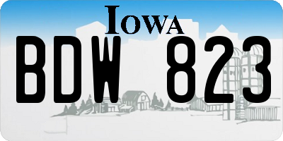 IA license plate BDW823