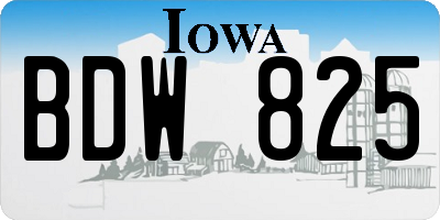 IA license plate BDW825