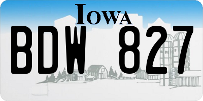 IA license plate BDW827