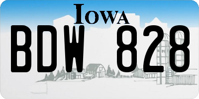 IA license plate BDW828