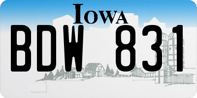 IA license plate BDW831