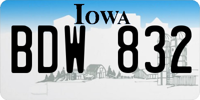 IA license plate BDW832