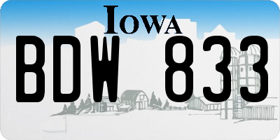 IA license plate BDW833