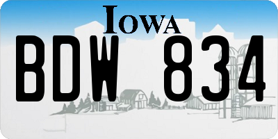 IA license plate BDW834