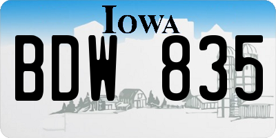 IA license plate BDW835