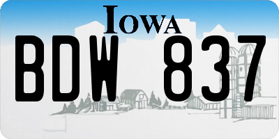 IA license plate BDW837