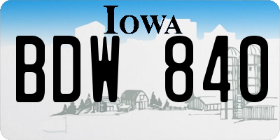 IA license plate BDW840