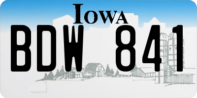 IA license plate BDW841