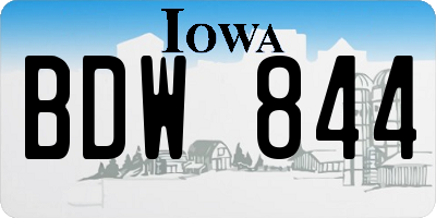 IA license plate BDW844