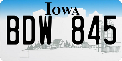 IA license plate BDW845