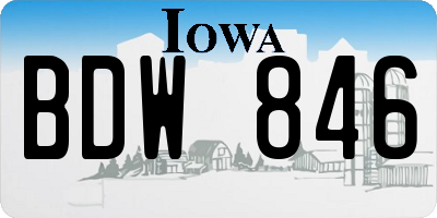 IA license plate BDW846