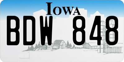 IA license plate BDW848