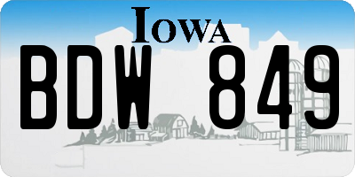 IA license plate BDW849