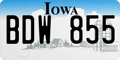 IA license plate BDW855