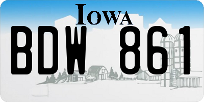 IA license plate BDW861