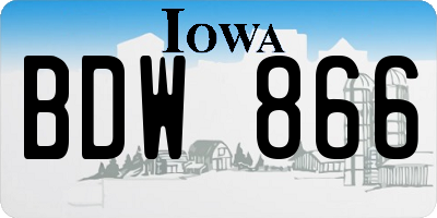 IA license plate BDW866