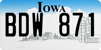 IA license plate BDW871